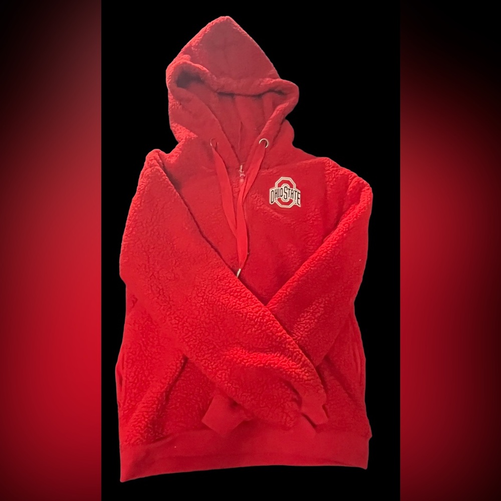 OSU fluffy Red Hoodie